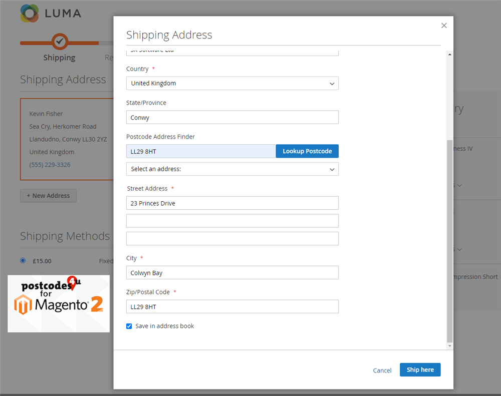 integrate postcodes4u with nopcommerce